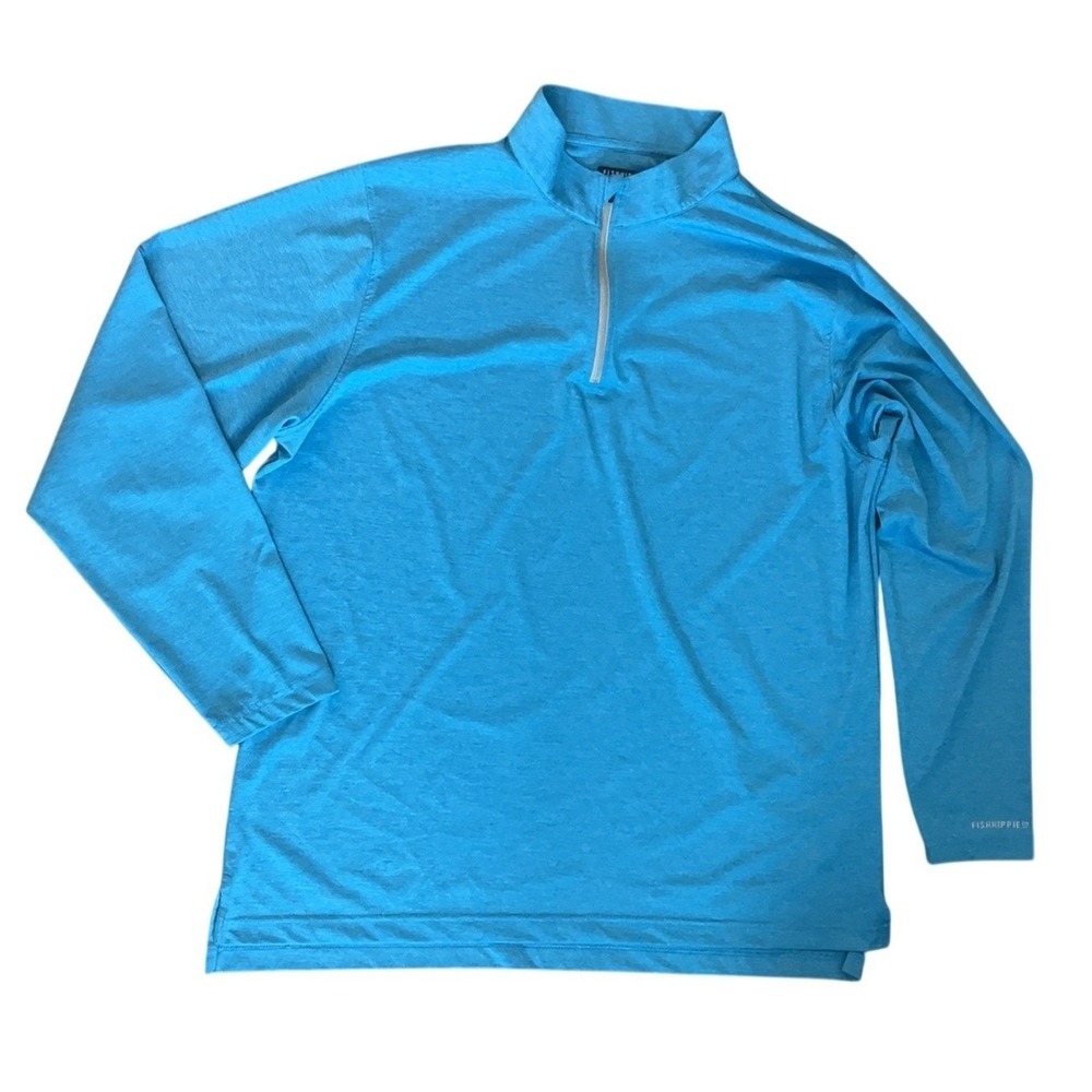Fish‎ Hippie long sleeve 1/4 zip blue shirt - XXL